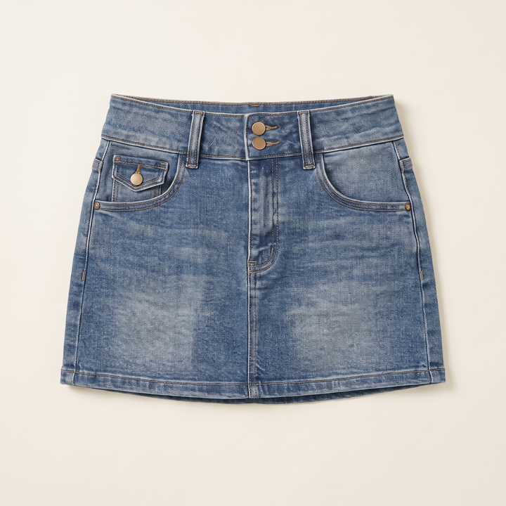 Sunoire celeste blue denim set garment flatlay 01