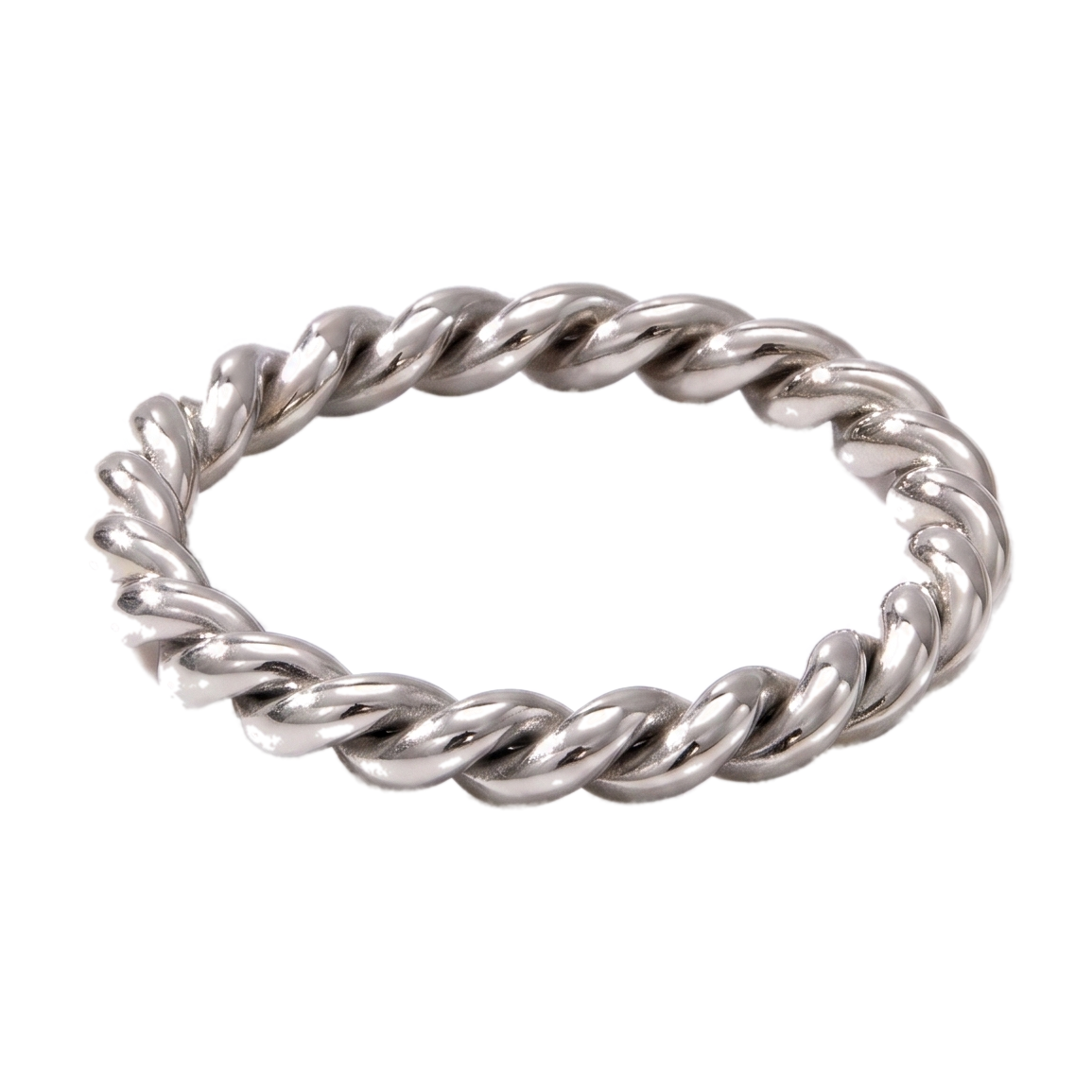 Sunoire yf2790 wholesale minimalist 18k pvd gold plated tarnish free jewelry stainless steel thick twist wave finger ring for women 03 flatlay silver