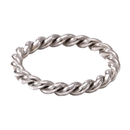 Sunoire yf2790 wholesale minimalist 18k pvd gold plated tarnish free jewelry stainless steel thick twist wave finger ring for women 03 flatlay silver