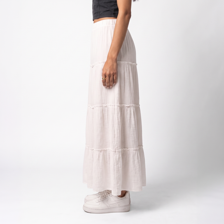 Sunoire charlotte cotton tiered maxi skirt bottom side crop 01