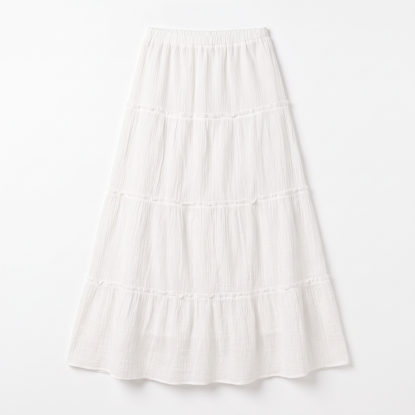 Sunoire charlotte cotton tiered maxi skirt garment flatlay 01