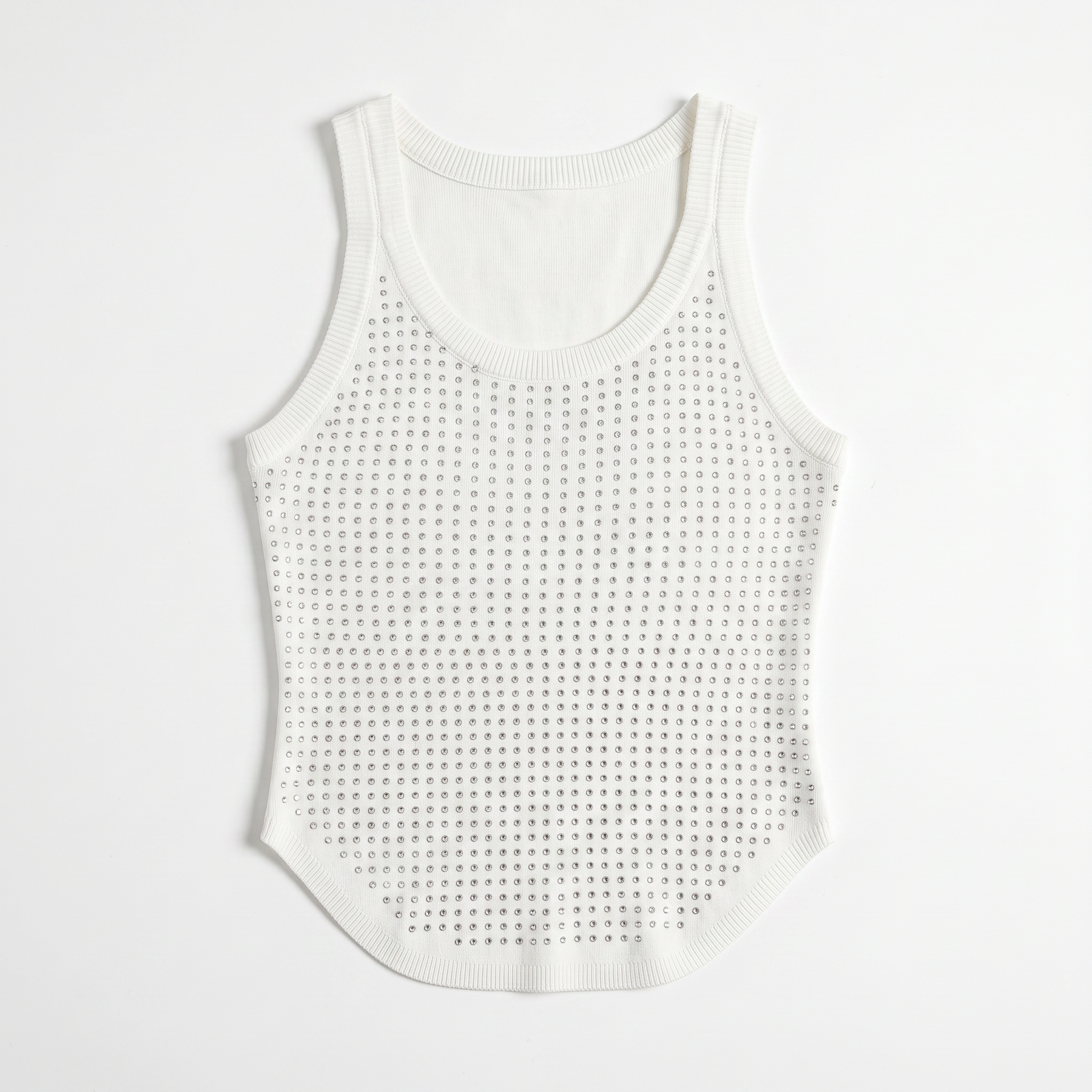 Sunoire chessa u neck rhinestone tank mannequin white 01