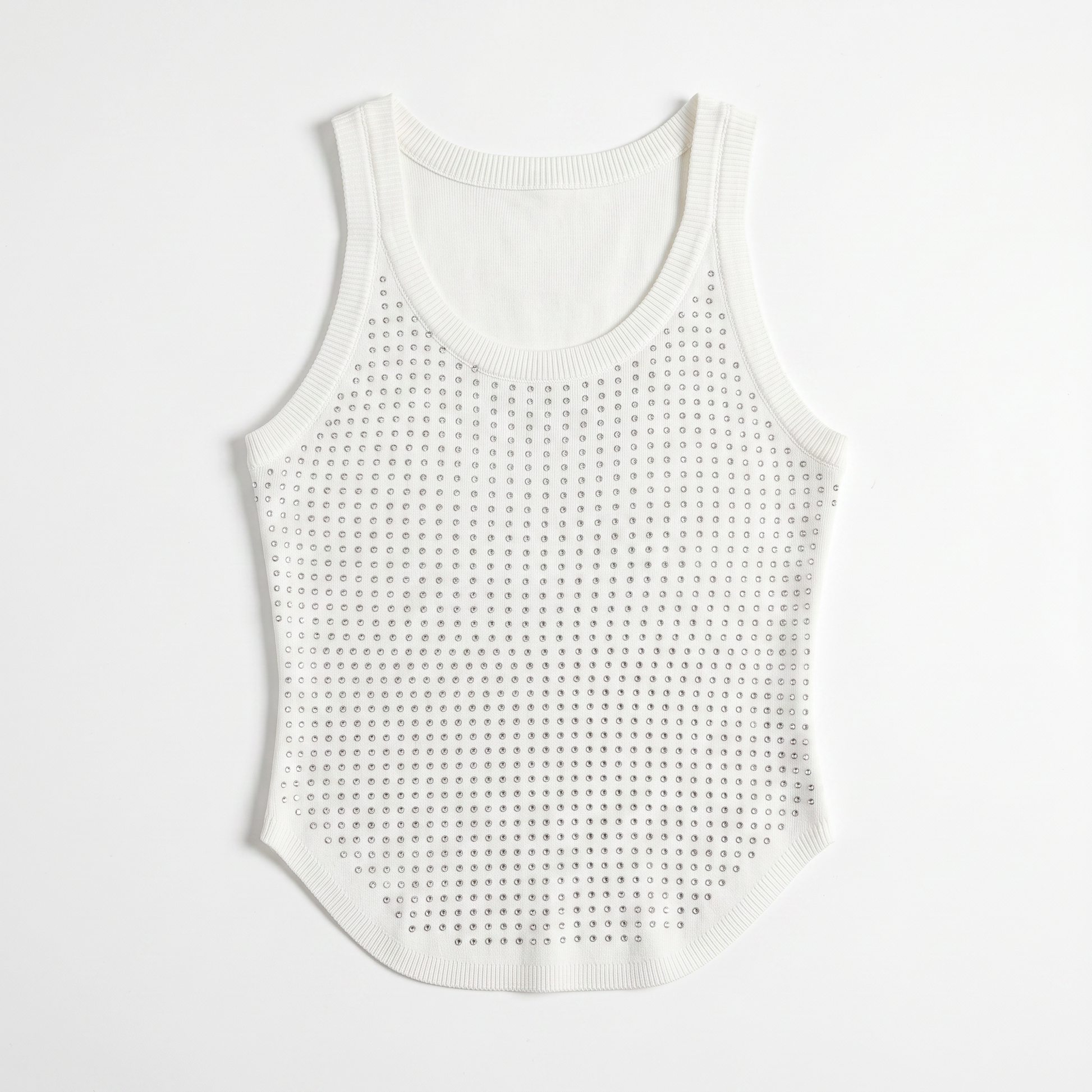 Sunoire chessa u neck rhinestone tank mannequin white 01