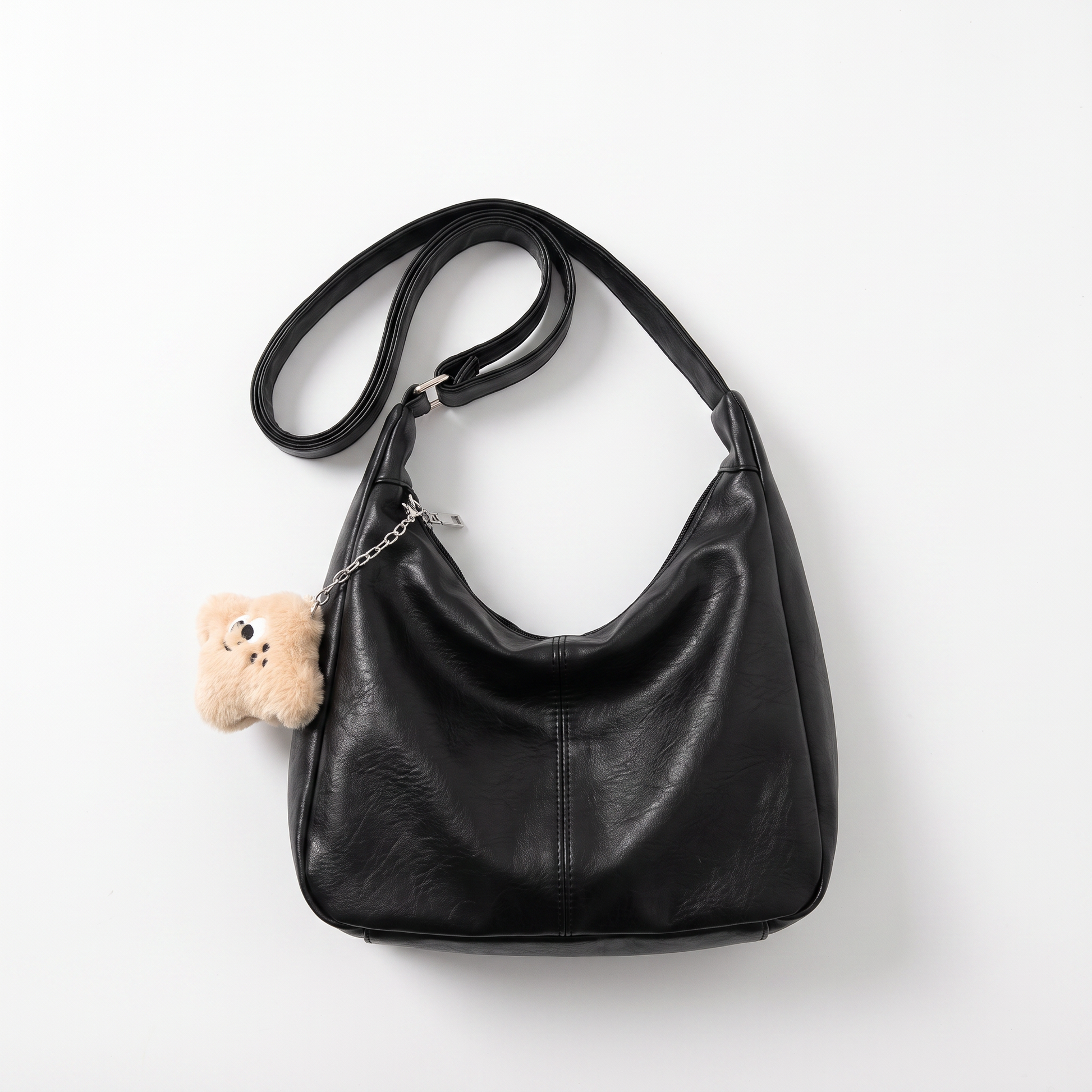 Sunoire colette black slouchy hobo bag 01 front