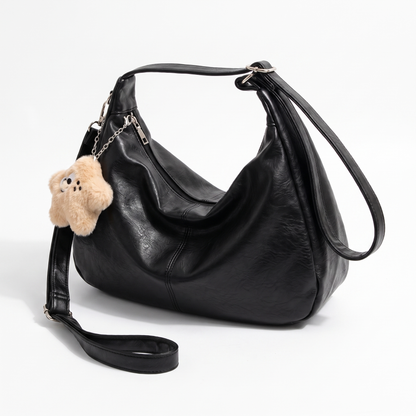 Sunoire colette black slouchy hobo bag 02 three quarter