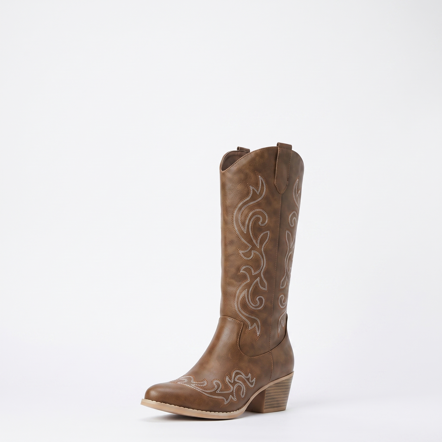 cowboy boots knee high block heel in Brown colorway image