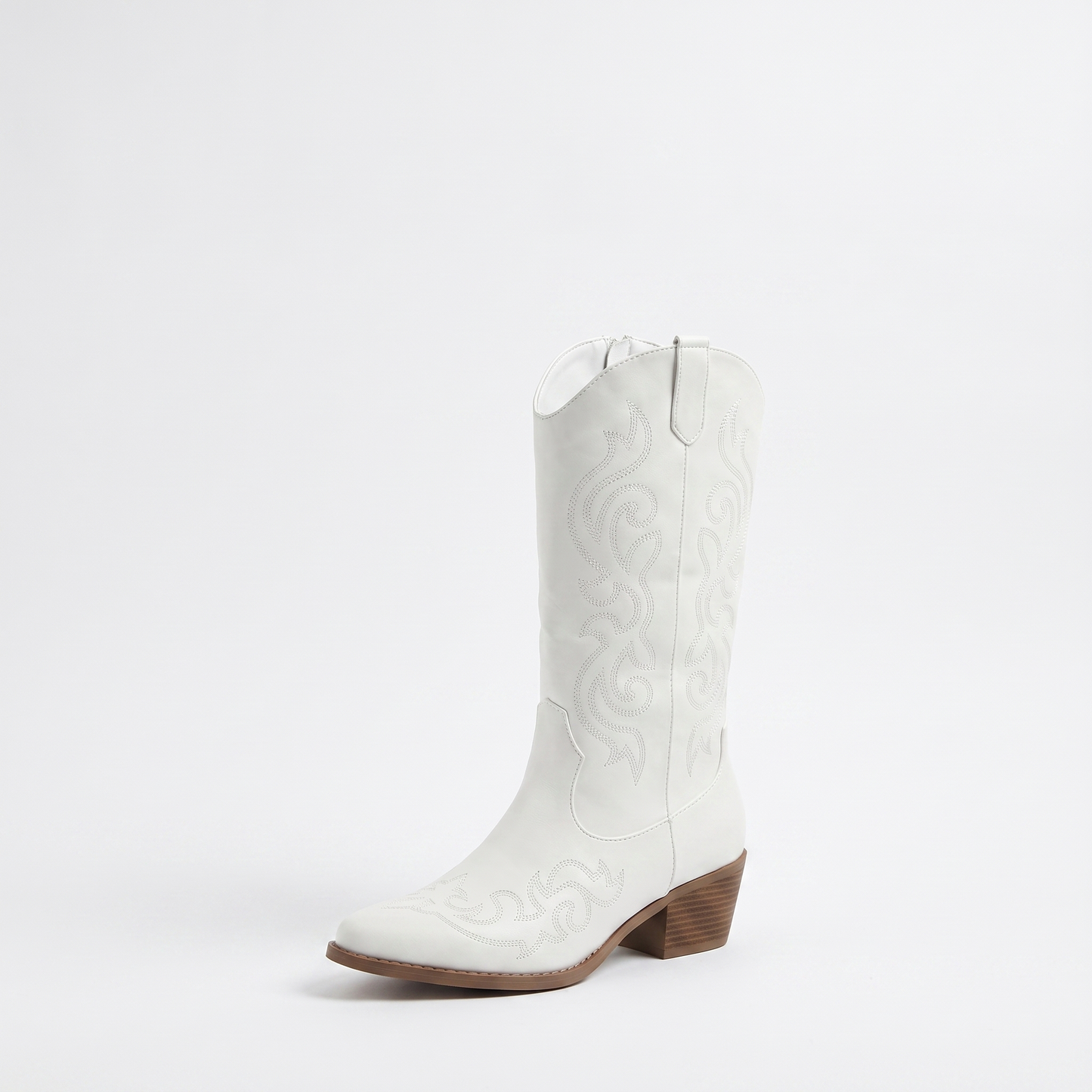 cowboy boots knee high block heel in White colorway image