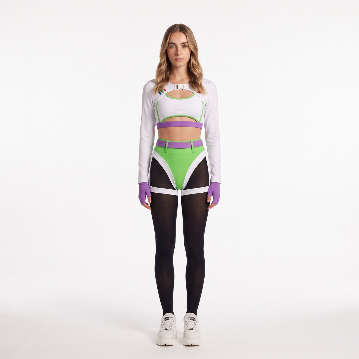 Sunoire colour block long sleeve bodysuit set front hero 01