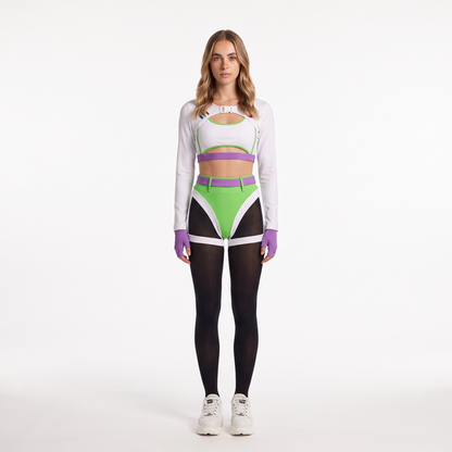 Sunoire colour block long sleeve bodysuit set front hero 01