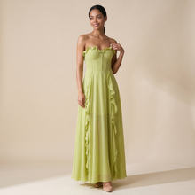 Sunoire craven strapless ruched mesh maxi dress front hero 01
