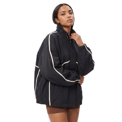 Sunoire black cropped trench jacket top crop 3q 01