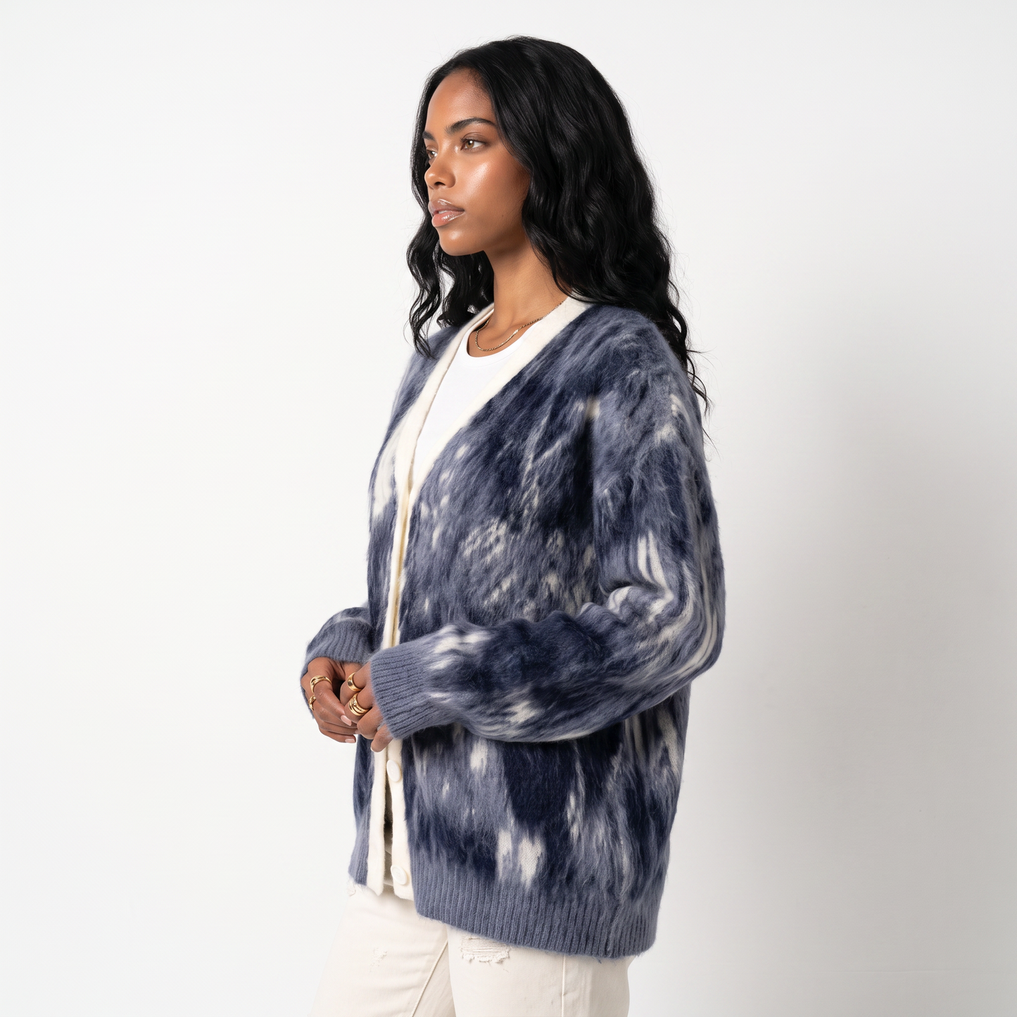 Sunoire custom oem odm mohair men s thick zipper closure fuzzy knit winter cardigan sweater with long sleeves top side crop 01
