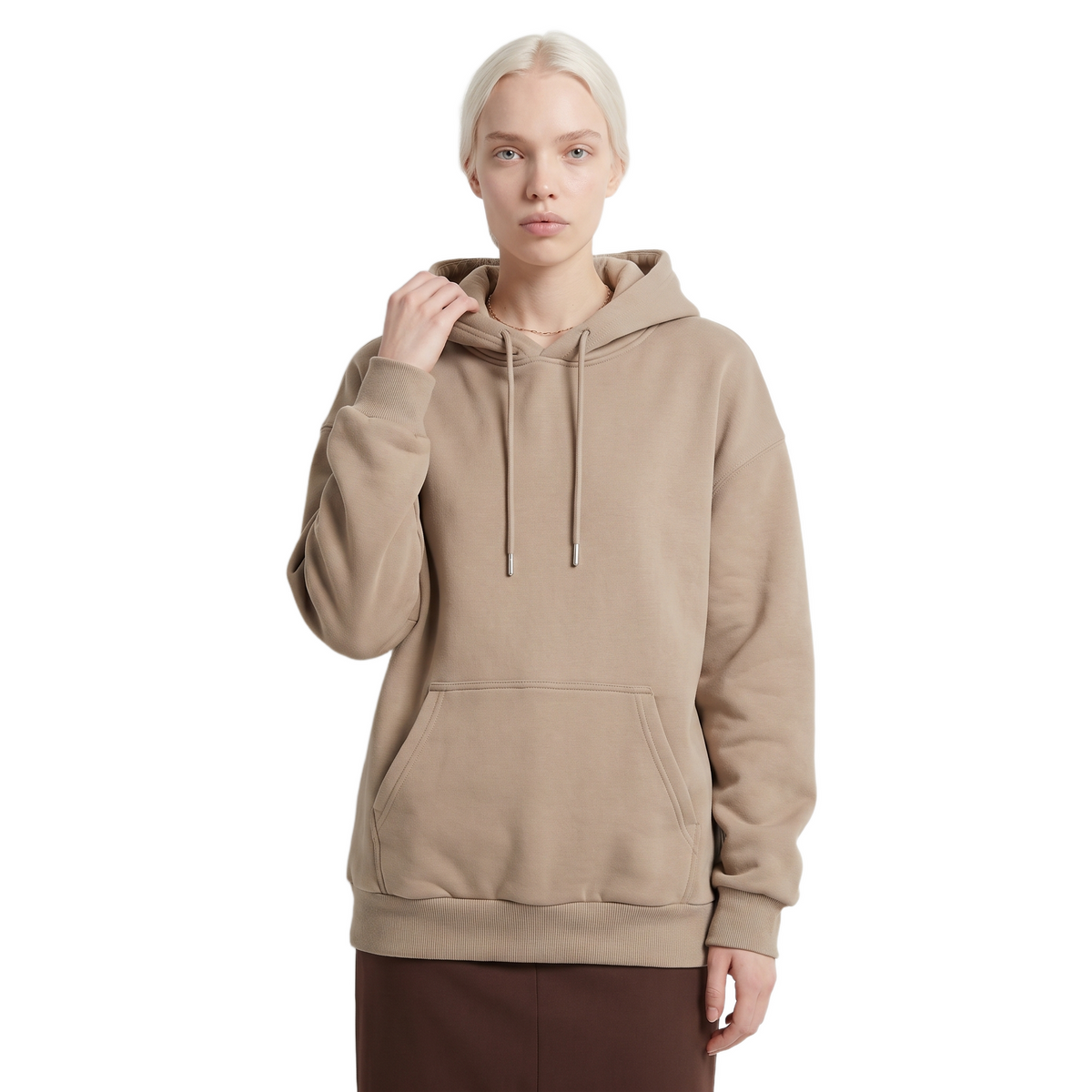 Sunoire customizable men s women s oversized cotton hoodie autumn winter new unlined design 300g fabric weight long length oem service top front crop 01