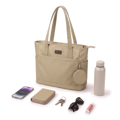Women's Nylon Structured Tote Bag, what fits inside