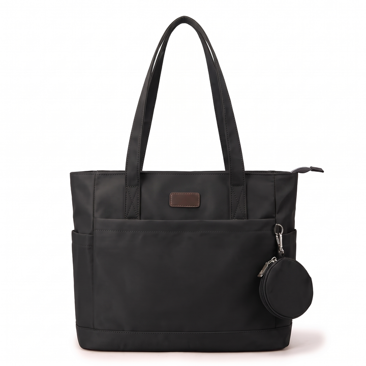 Sunoire customized style logo waterproof large nylon tote bag high quality zipper bag designer women s shoulder bags tote bag colorway black