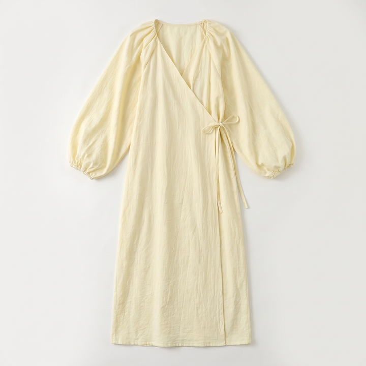 Sunoire cynzia yellow dress garment flatlay 01