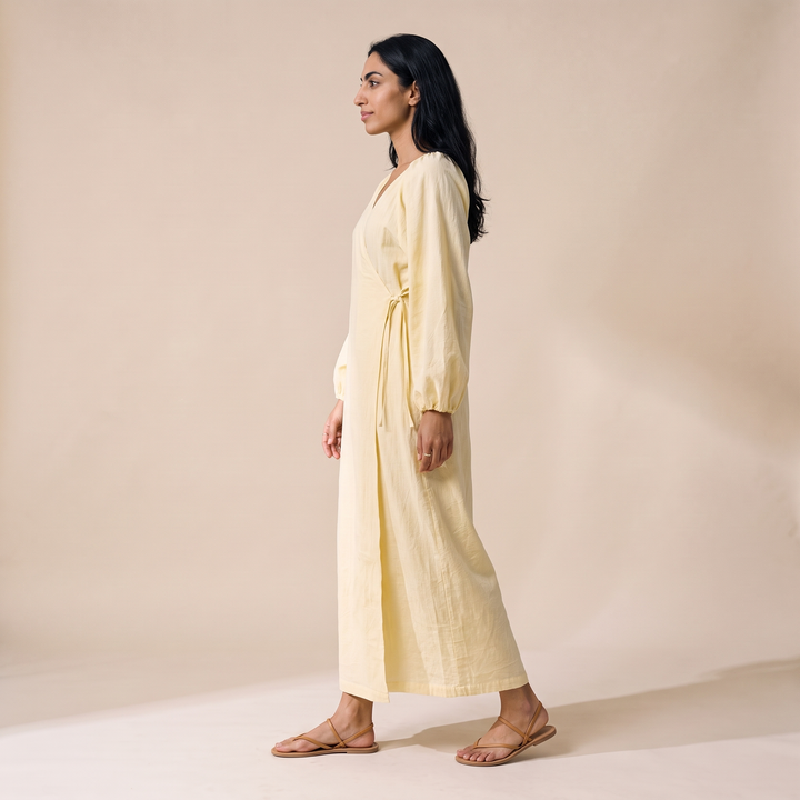 Sunoire cynzia yellow dress side view 01