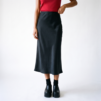 Sunoire damesrok 2026 satijnen rok dames hoge taille lan 60966d3b bottom front crop 01