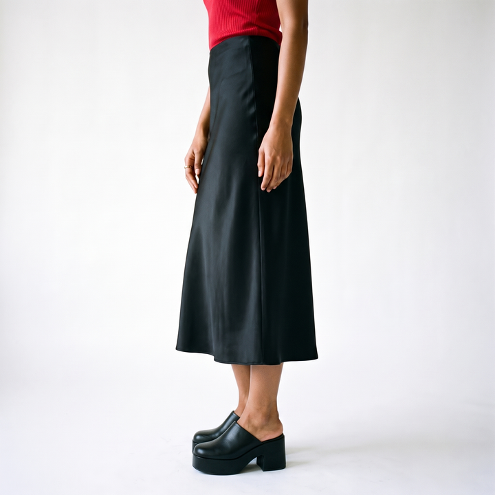 Sunoire damesrok 2026 satijnen rok dames hoge taille lan 60966d3b bottom side crop 01
