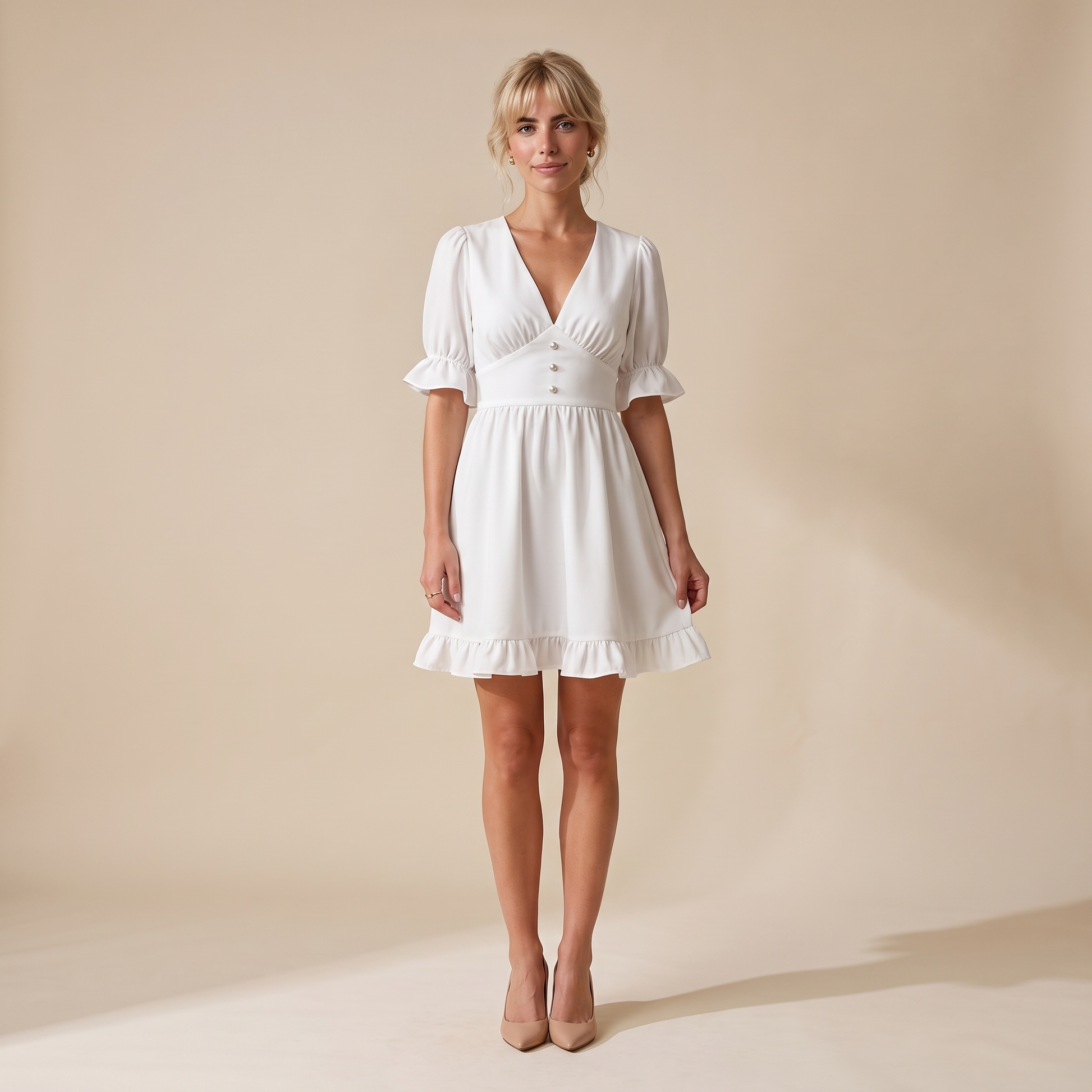Sunoire daphne white dress front hero 01