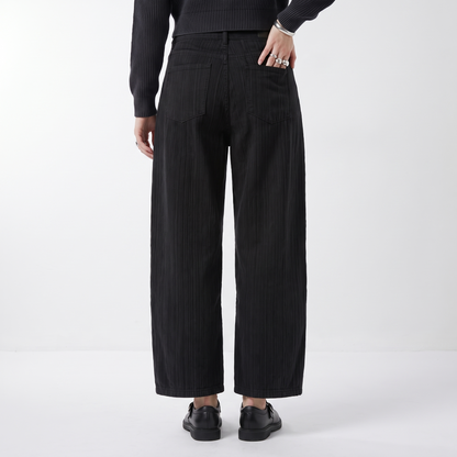 Sunoire dark gray wide leg jeans for women new arrival of early spring 2026 autumn and winter high waisted loose lazy straight pants bottom back crop 01