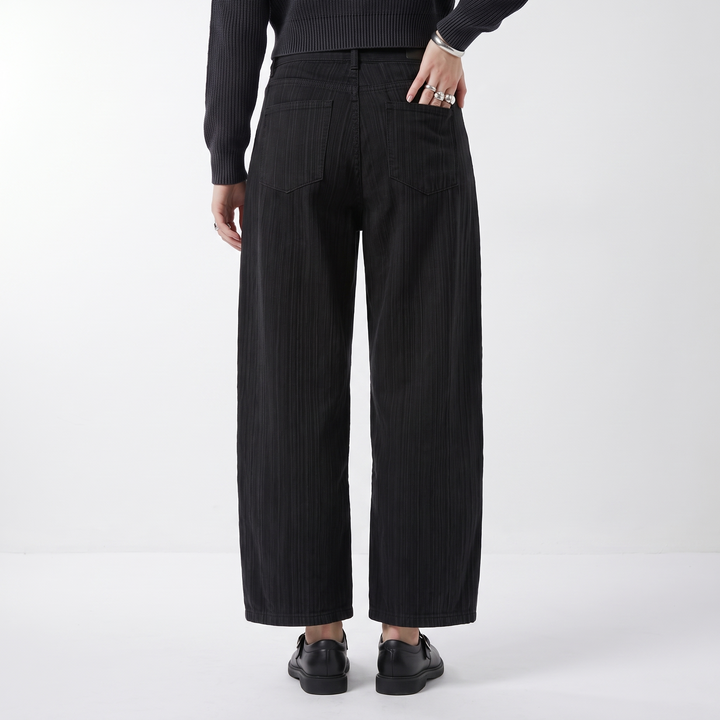 Sunoire dark gray wide leg jeans for women new arrival of early spring 2026 autumn and winter high waisted loose lazy straight pants bottom back crop 01