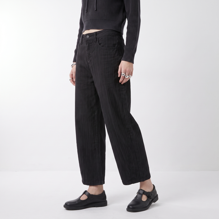 Sunoire dark gray wide leg jeans for women new arrival of early spring 2026 autumn and winter high waisted loose lazy straight pants bottom crop 3q 01