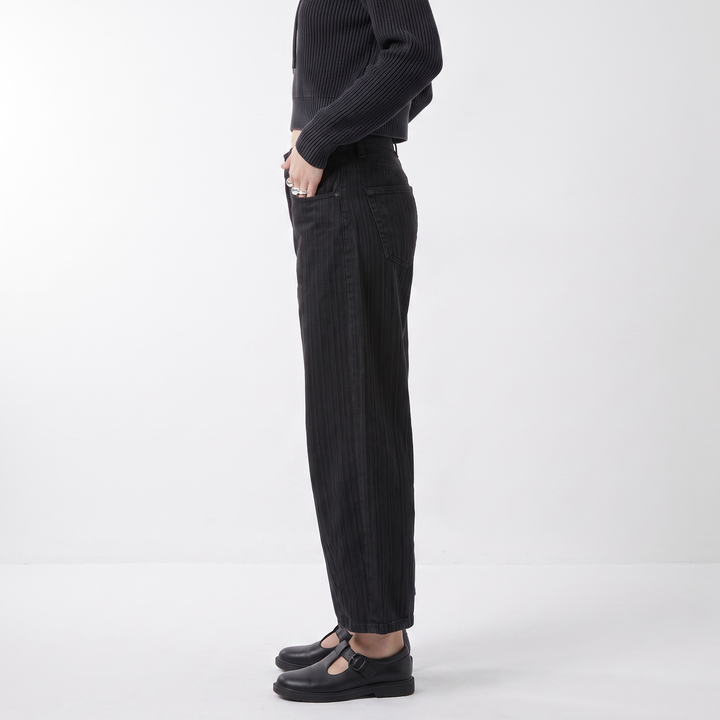 Sunoire dark gray wide leg jeans for women new arrival of early spring 2026 autumn and winter high waisted loose lazy straight pants bottom side crop 01