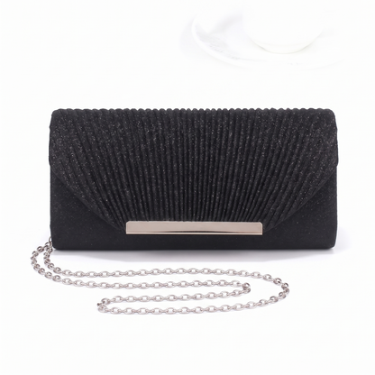 Sunoire delphine black glitter clutch bag 01 front