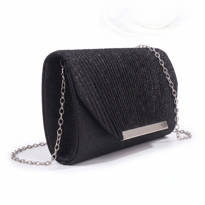 Sunoire delphine black glitter clutch bag 02 three quarter