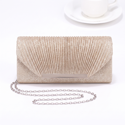 Sunoire delphine black glitter clutch bag colorway champagne front hero 01