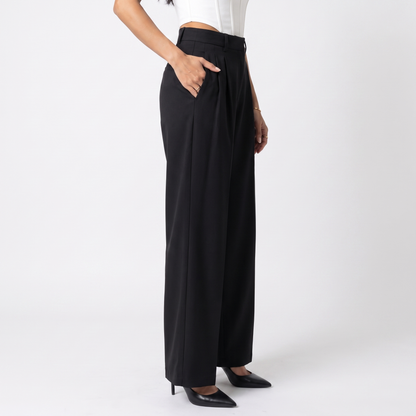 Sunoire design sense suit pants for women new arrival in spring and autumn high waist full length pants casual wide leg pants bottom crop 3q 01