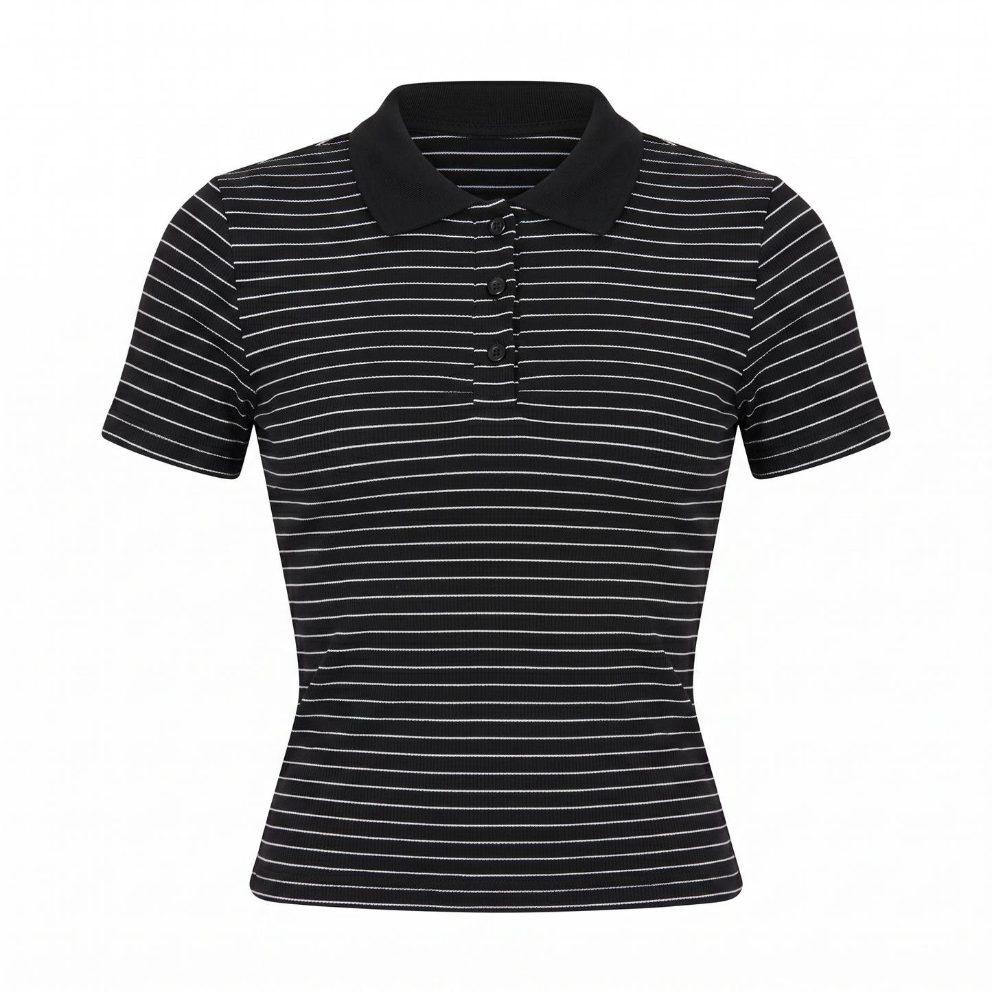 Sunoire earned it striped polo top black white mannequin black white 01