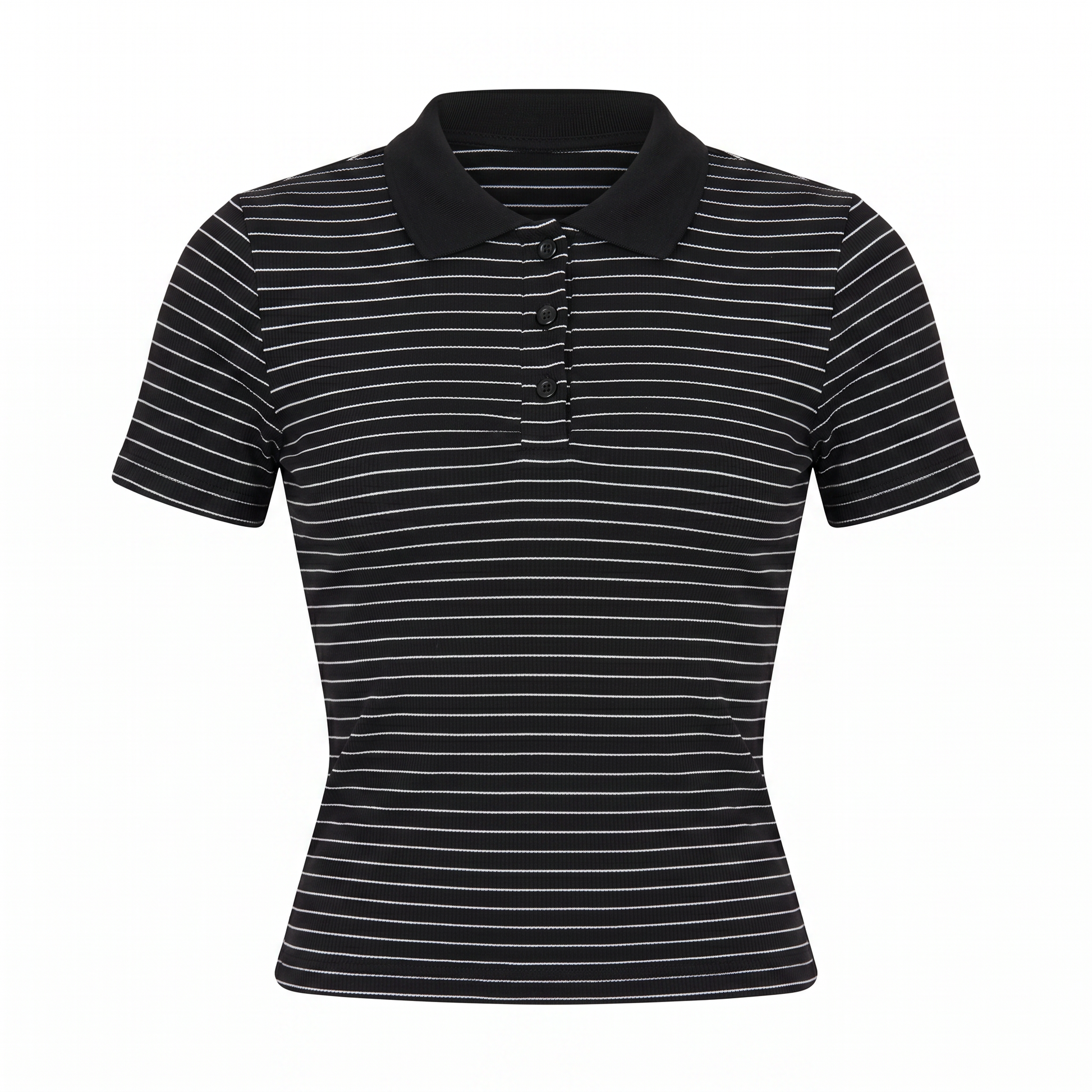 Sunoire earned it striped polo top black white mannequin black white 01