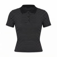 Sunoire earned it striped polo top black white mannequin black white 01
