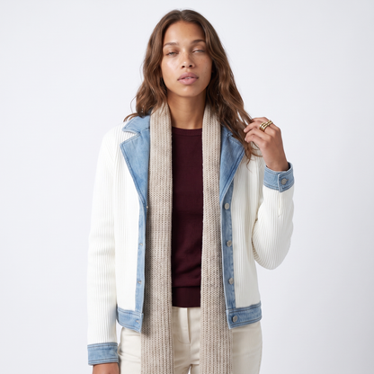 Sunoire elaine button jacket top front crop 01