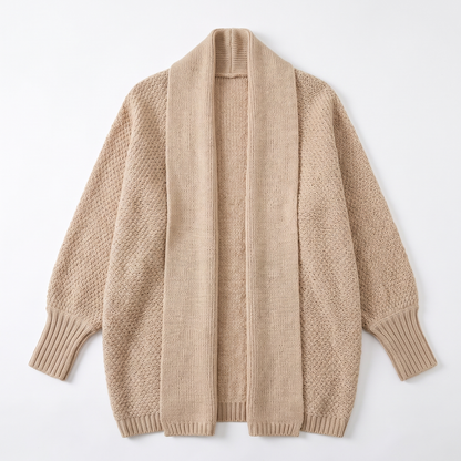 Sunoire elegant womens long sleeved cashmere cardigan perfect for winter garment flatlay 01