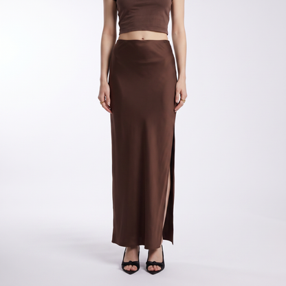 Sunoire elegante satijn zwarte trompet rokken mode slank cf63a7fb bottom front crop 01