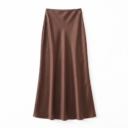 Sunoire elegante satijn zwarte trompet rokken mode slank cf63a7fb garment flatlay 01