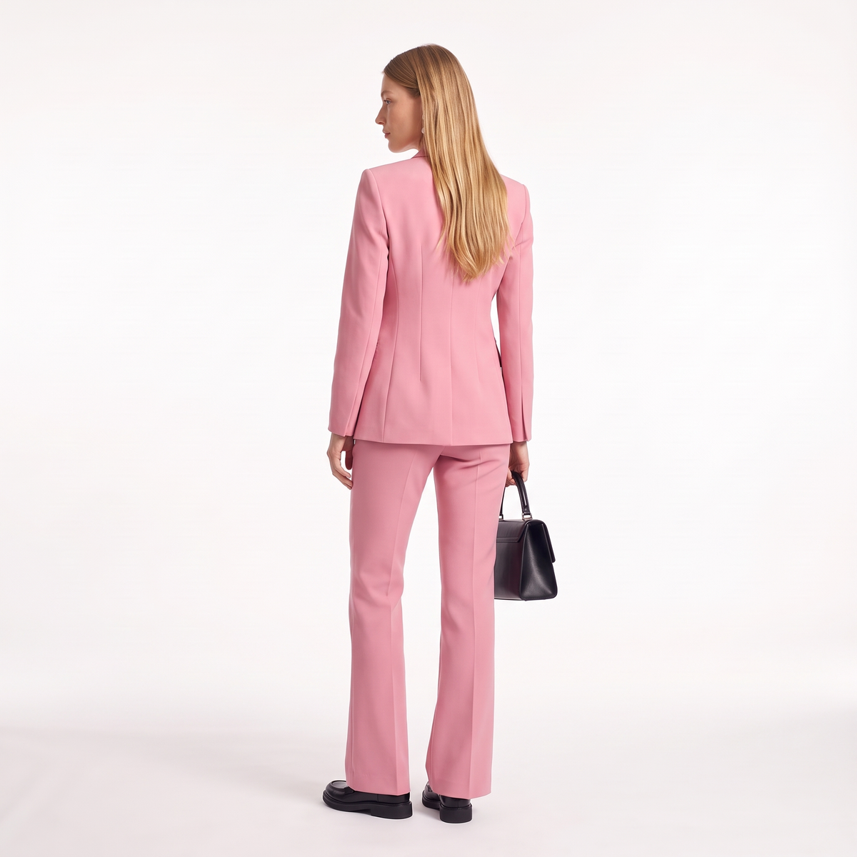 Double Breasted Blazer Pants Set, Two Piece Office Suit Set, Back
