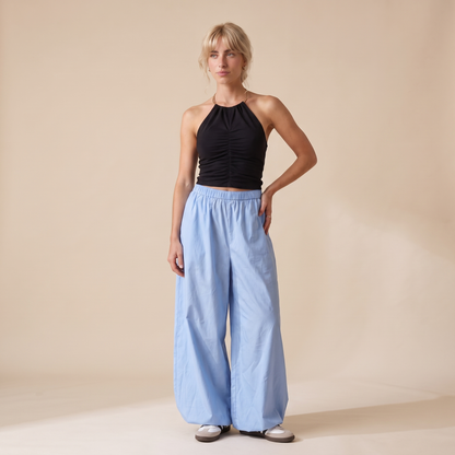 Sunoire elodie black cotton pants colorway blue front hero 01