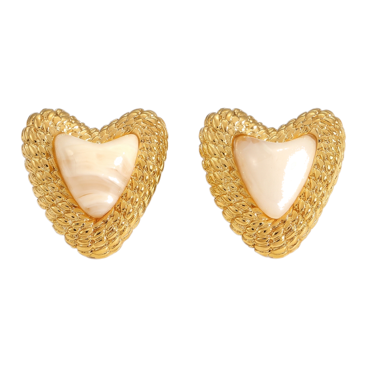 Sunoire european and american women 18k high quality gold earrings creative irregular pendant leaf earring fashion personalized jewelry 01 flatlay cream