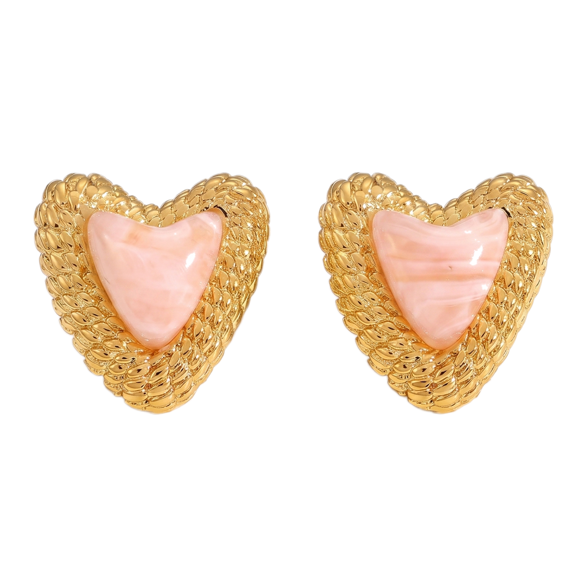 Sunoire european and american women 18k high quality gold earrings creative irregular pendant leaf earring fashion personalized jewelry 03 flatlay coral