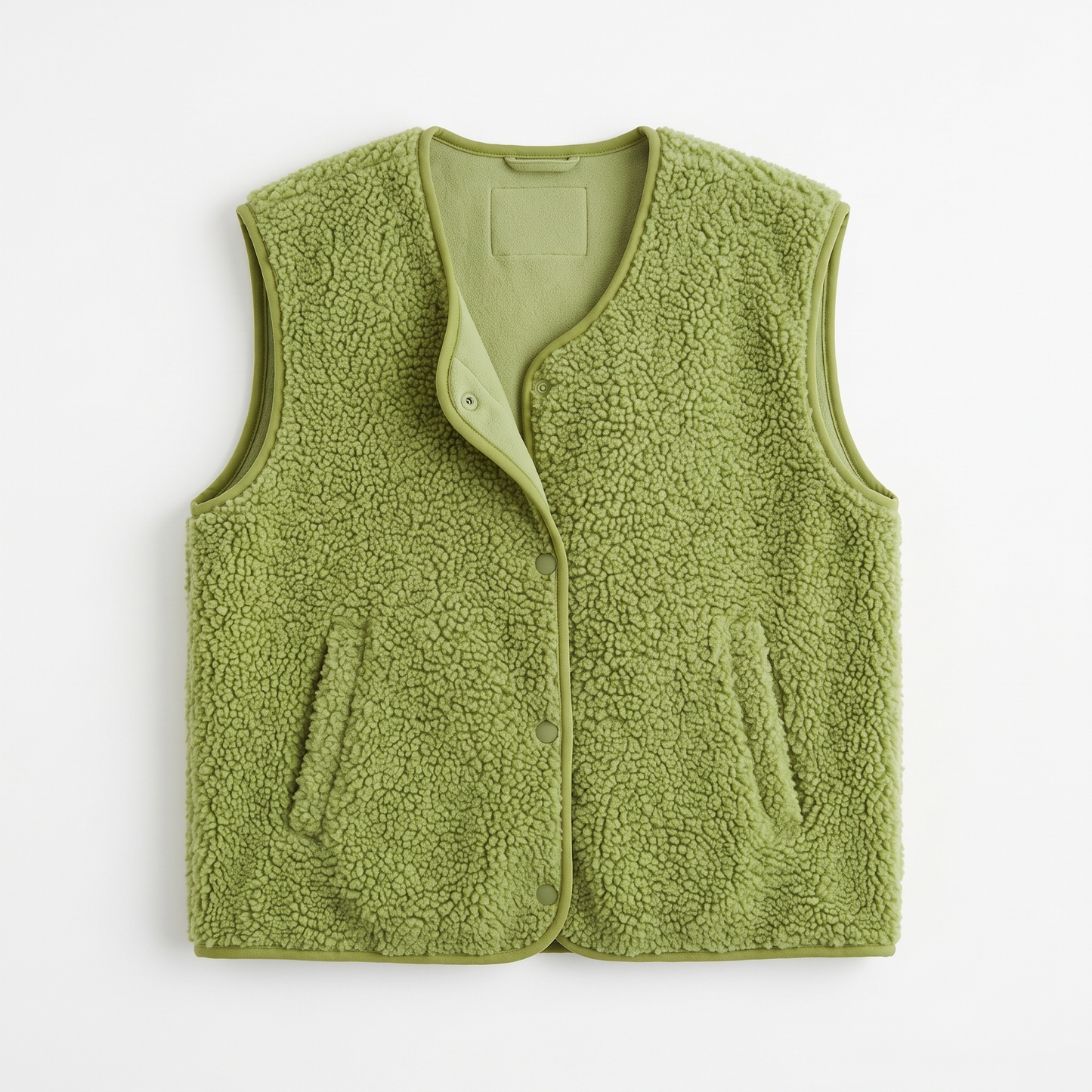 Sunoire elowen sherpa fleece comfort vest garment flatlay 01