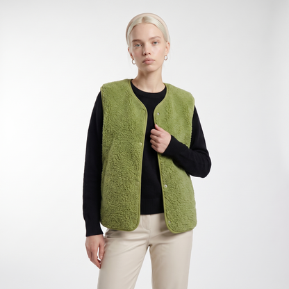Sunoire elowen sherpa fleece comfort vest top front crop 01