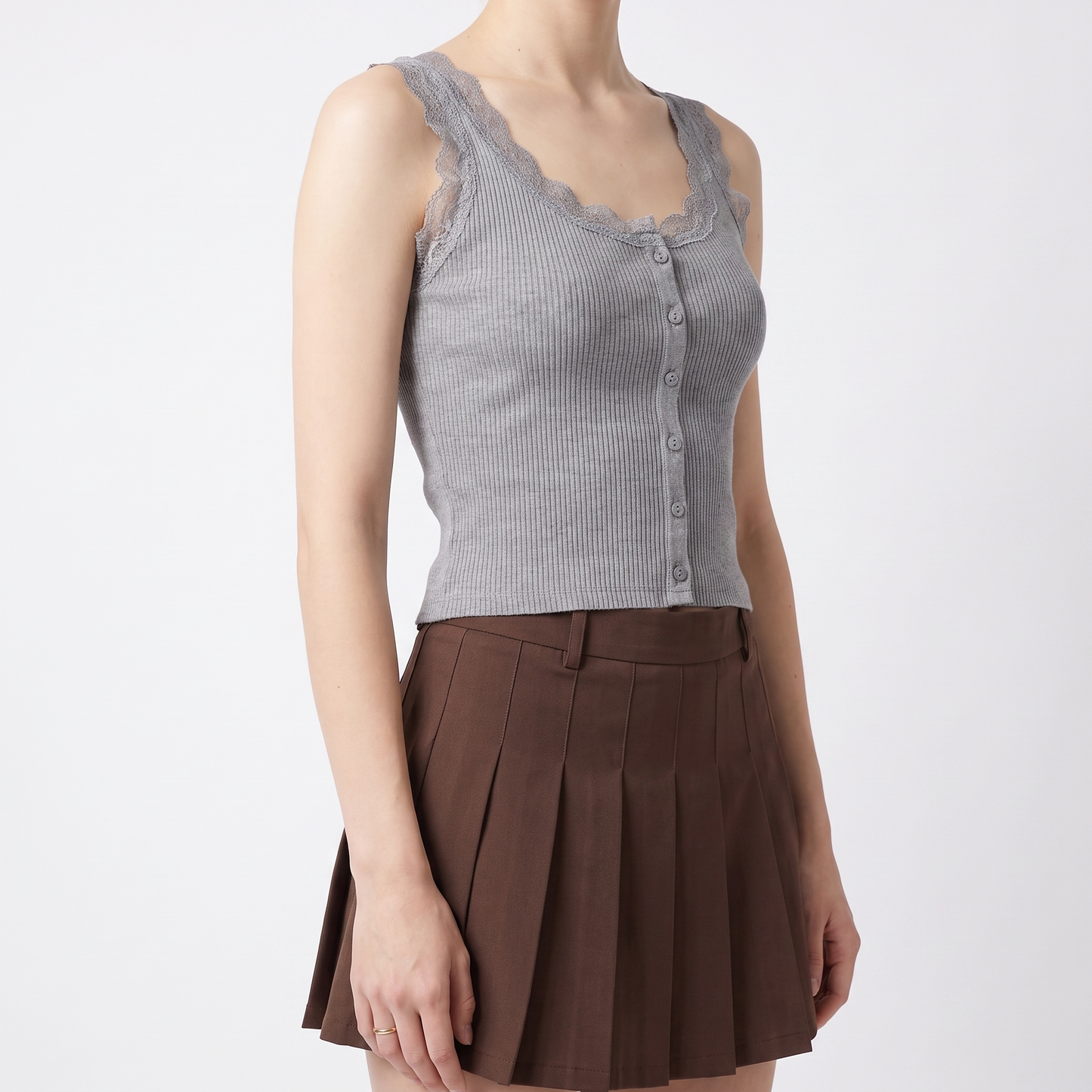 Sunoire esme black lace top colorway gray front crop 01