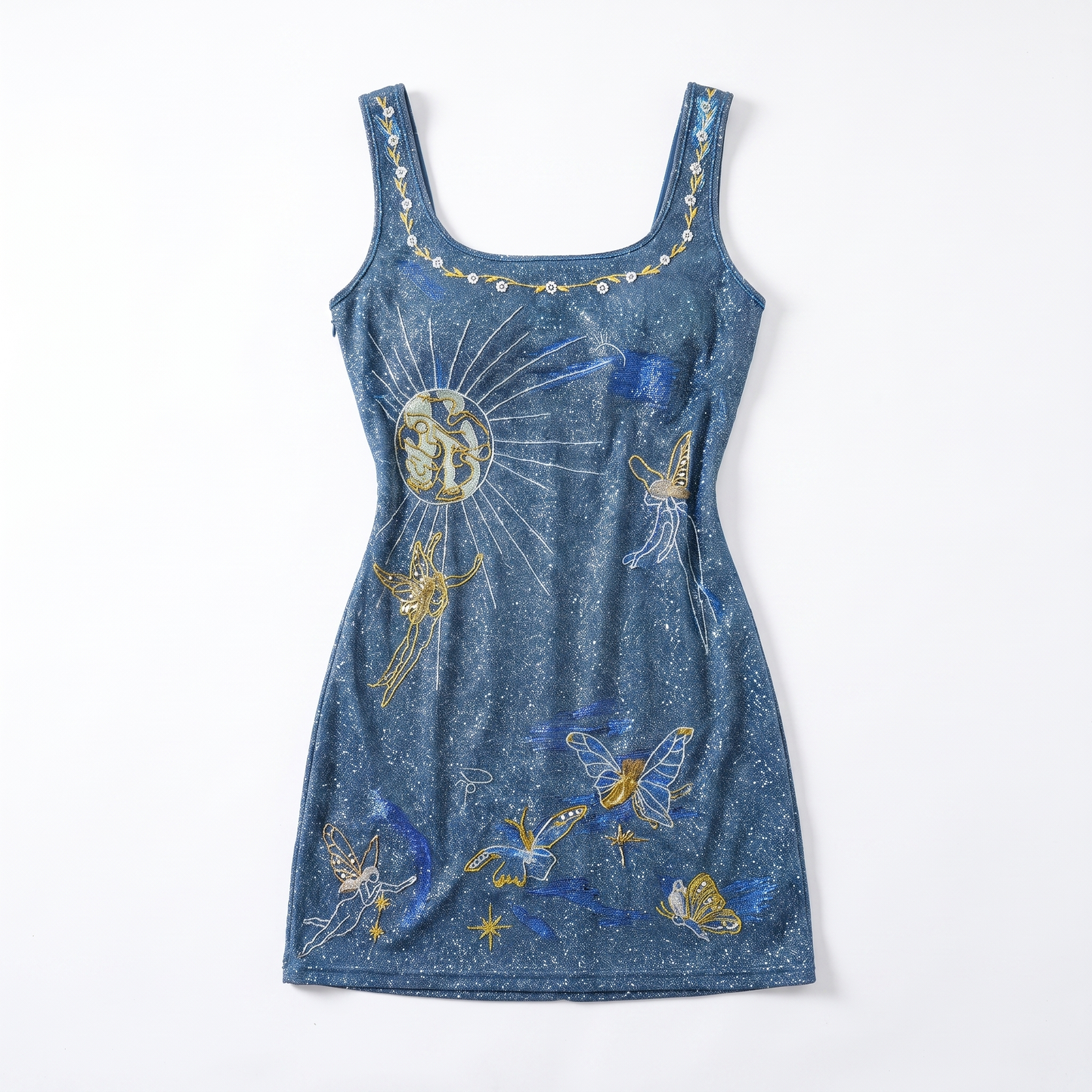 Sunoire fashion women s clothing sexy strapless embroidery women s new halter elegant evening mini dress garment flatlay 01