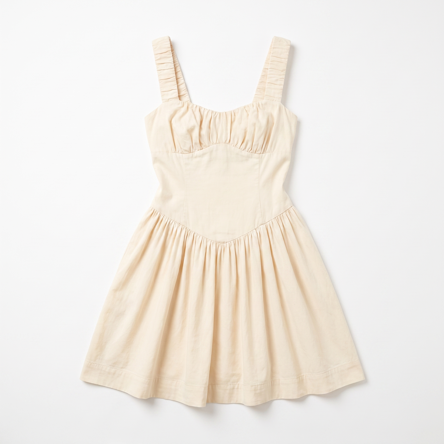 Sunoire fashionable elegant halter casual mini fashionable cute pleated fluffy dress garment flatlay 01
