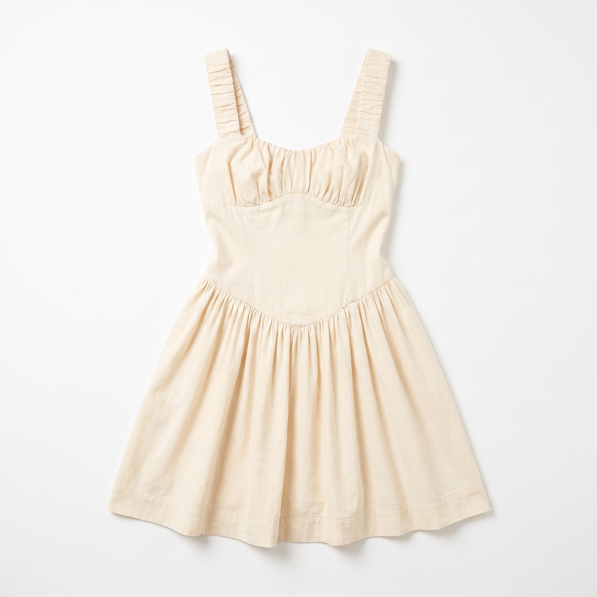 Sunoire fashionable elegant halter casual mini fashionable cute pleated fluffy dress garment flatlay 01