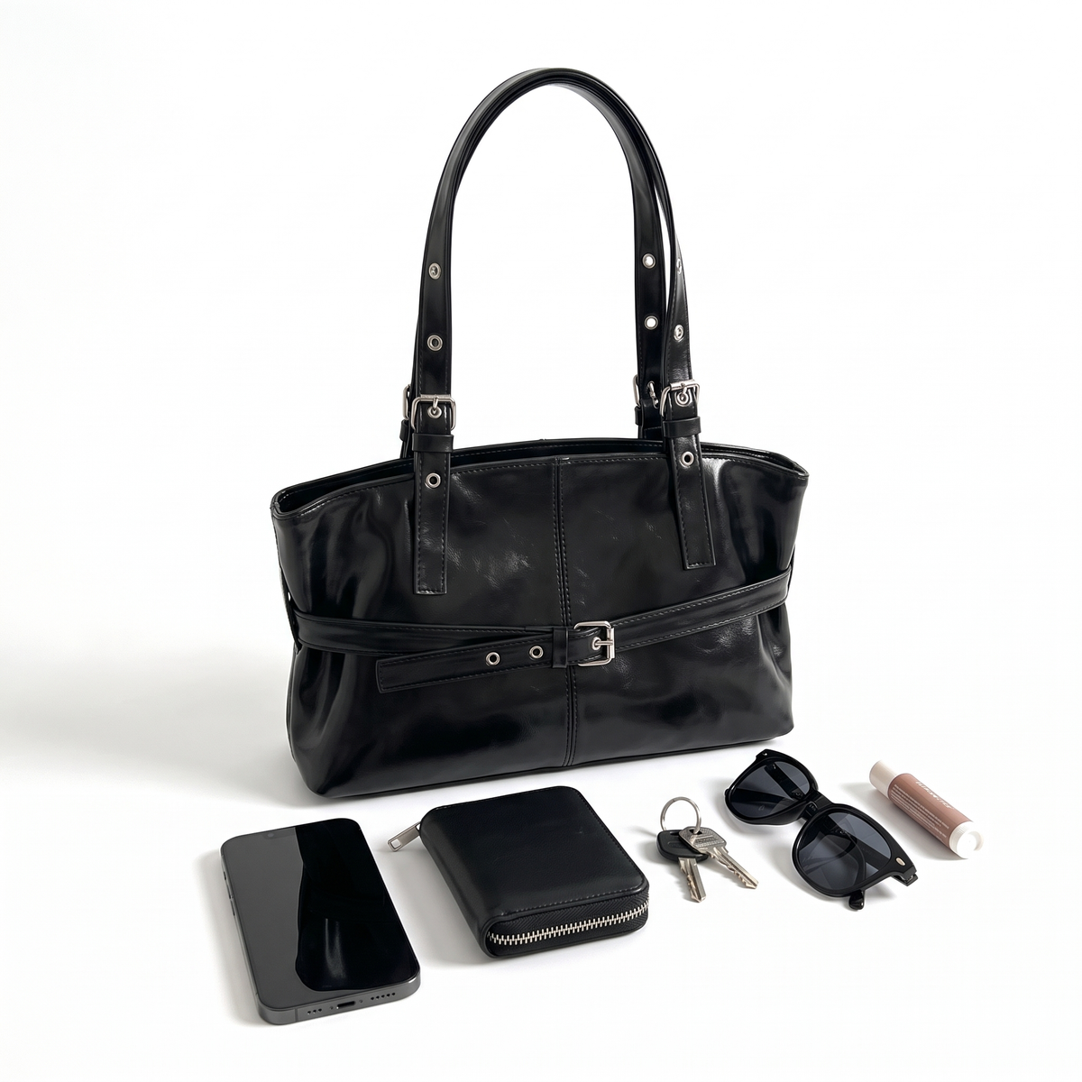 Faux Leather Hobo Bag, what fits inside
